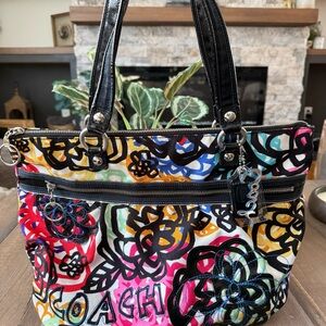 Coach Poppy Multicolor Floral Tote